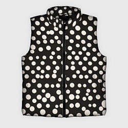 Мужской жилет Черный фон с белыми кружками, цвет: 3D-черный