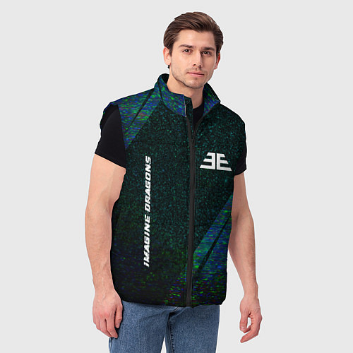 Мужской жилет Imagine Dragons glitch blue / 3D-Черный – фото 3