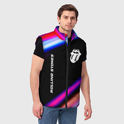 Мужской жилет Rolling Stones neon rock lights, цвет: 3D-черный — фото 2