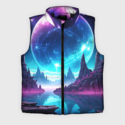 Мужской жилет Космический пейзаж - планеты, цвет: 3D-черный