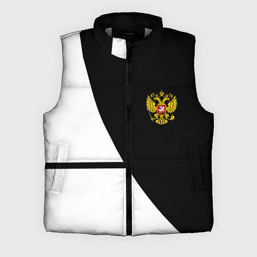 Мужской жилет Герб РФ текстура спорт / 3D-Светло-серый – фото 1
