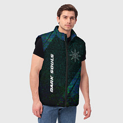 Мужской жилет Dark Souls glitch blue, цвет: 3D-черный — фото 2