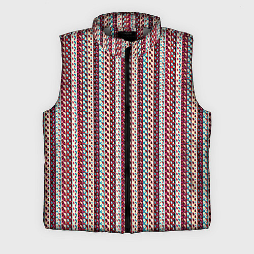 Мужской жилет Разноцветные полосы-узоры / 3D-Светло-серый – фото 1