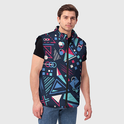 Мужской жилет Яркий абстрактный узор для спорта / 3D-Черный – фото 3