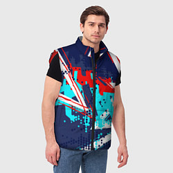 Мужской жилет Яркий абстрактный узор для спорта, цвет: 3D-красный — фото 2