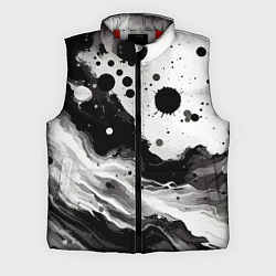 Мужской жилет Чёрно-белая абстракция - кляксы, цвет: 3D-красный