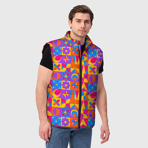 Мужской жилет Нео-гео текстура / 3D-Черный – фото 3