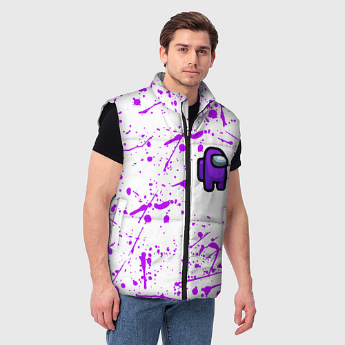 Мужской жилет Among us neon colors game / 3D-Черный – фото 3