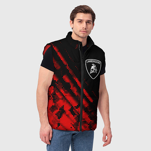 Мужской жилет Lamborghini sport grunge / 3D-Красный – фото 3
