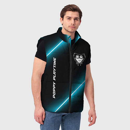 Мужской жилет Poppy Playtime неоновые лампы / 3D-Черный – фото 3