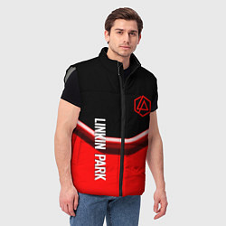Мужской жилет Linkin park geometry line steel, цвет: 3D-светло-серый — фото 2