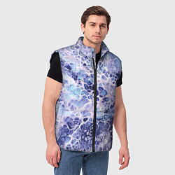 Мужской жилет Абстракция текстура воды и мрамора, цвет: 3D-черный — фото 2
