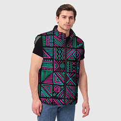 Мужской жилет Африканский узорчатый орнамент, цвет: 3D-светло-серый — фото 2