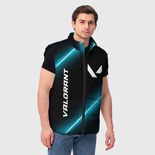 Мужской жилет Valorant неоновые лампы / 3D-Черный – фото 3