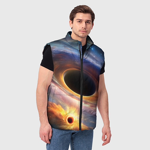 Мужской жилет Чёрная дыра поглощает вселенную / 3D-Черный – фото 3