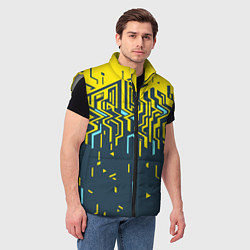 Мужской жилет Яркий абстрактный геометрический рисунок для спорт, цвет: 3D-светло-серый — фото 2