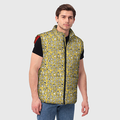 Мужской жилет Человечки в шляпе / 3D-Красный – фото 3