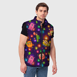 Мужской жилет Позитивные монстрики, цвет: 3D-черный — фото 2