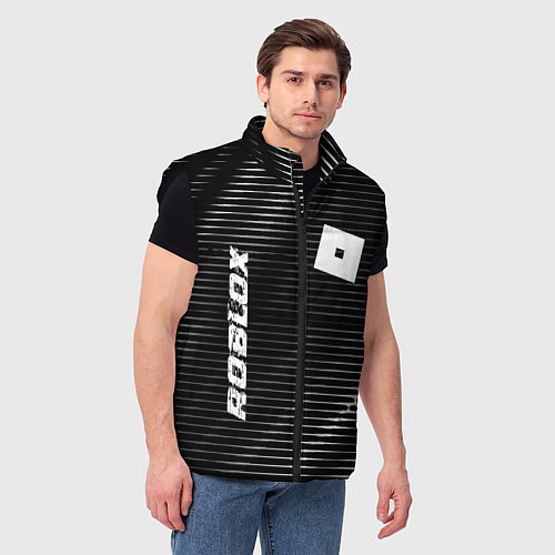 Мужской жилет Roblox metal game lines / 3D-Черный – фото 3