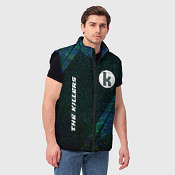 Мужской жилет The Killers glitch blue, цвет: 3D-черный — фото 2