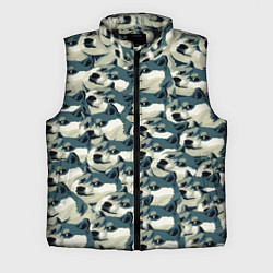 Мужской жилет Доги мем паттерн, цвет: 3D-черный