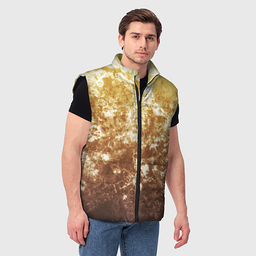Мужской жилет Абстракция - yellow sad weather / 3D-Черный – фото 3