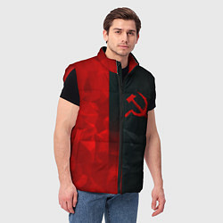 Мужской жилет СССР геометрия спорт символика, цвет: 3D-красный — фото 2