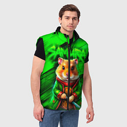 Мужской жилет Хомячок самурай, цвет: 3D-черный — фото 2