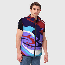 Мужской жилет Клякса абстракция, цвет: 3D-черный — фото 2