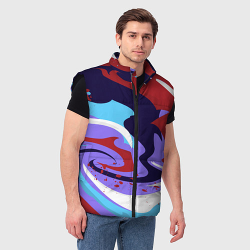 Мужской жилет Клякса абстракция / 3D-Черный – фото 3