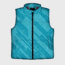 Мужской жилет Абстракция светлые линии на зеленом фоне, цвет: 3D-красный