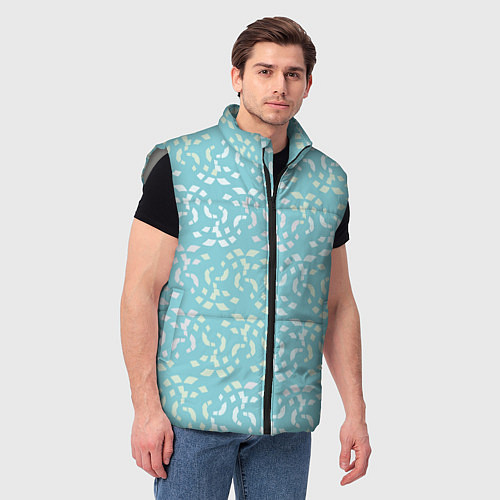 Мужской жилет Мозаика на голубом / 3D-Светло-серый – фото 3
