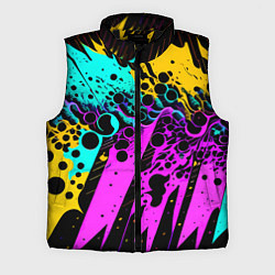 Мужской жилет Разноцветная неоновая абстракция - нейроарт, цвет: 3D-черный