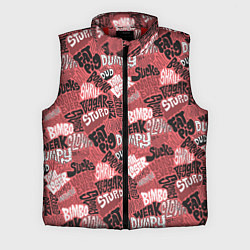 Мужской жилет Полный придурок - паттерн с надписями, цвет: 3D-красный
