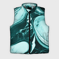 Мужской жилет Бирюзовый мрамор, цвет: 3D-светло-серый