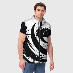 Мужской жилет Ai art black and white abstraction, цвет: 3D-черный — фото 2