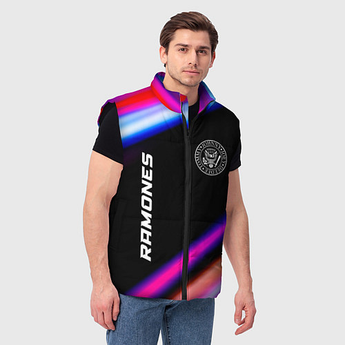 Мужской жилет Ramones neon rock lights / 3D-Черный – фото 3