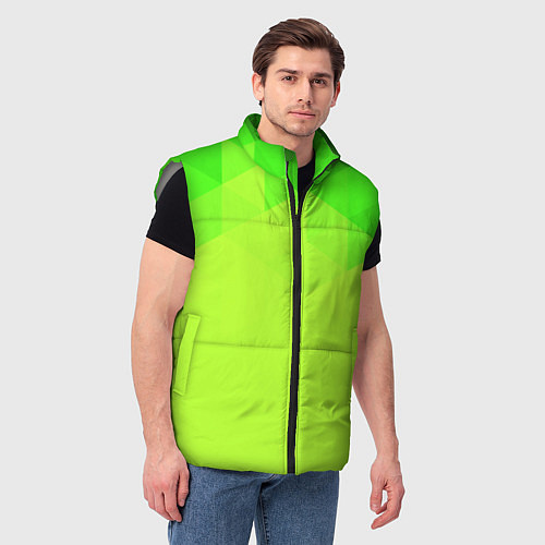 Мужской жилет Кислотная геометрия лайм / 3D-Светло-серый – фото 3