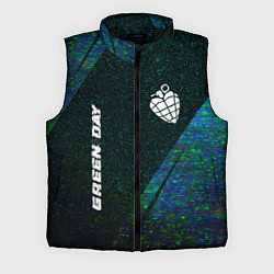Мужской жилет Green Day glitch blue, цвет: 3D-черный