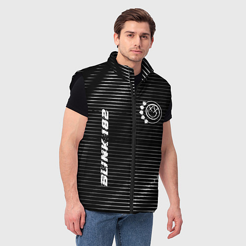 Мужской жилет Blink 182 metal rock lines / 3D-Черный – фото 3