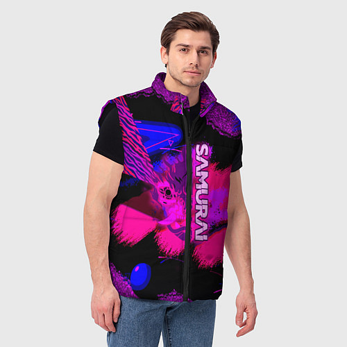 Мужской жилет Samurai ретровейв / 3D-Черный – фото 3
