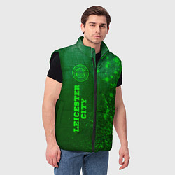 Мужской жилет Leicester City - green gradient по-вертикали, цвет: 3D-черный — фото 2