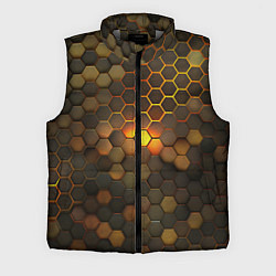 Мужской жилет Светящиеся коричневый соты - тепловая энергия, цвет: 3D-светло-серый