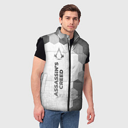 Мужской жилет Assassins Creed - white gradient по-вертикали, цвет: 3D-черный — фото 2