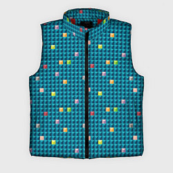 Мужской жилет Синяя мозаика с цветными деталями, цвет: 3D-красный