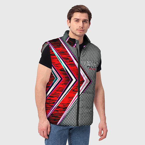 Мужской жилет Audi sport geometry car / 3D-Светло-серый – фото 3