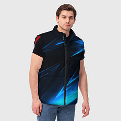 Мужской жилет Грани неоновые текстура, цвет: 3D-красный — фото 2