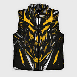 Мужской жилет Жёлто-белое абстрактное лицо на чёрном фоне, цвет: 3D-черный