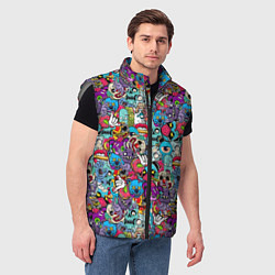 Мужской жилет Скелеты и монстры, цвет: 3D-светло-серый — фото 2
