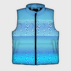 Мужской жилет Синие и белые волны, цвет: 3D-черный
